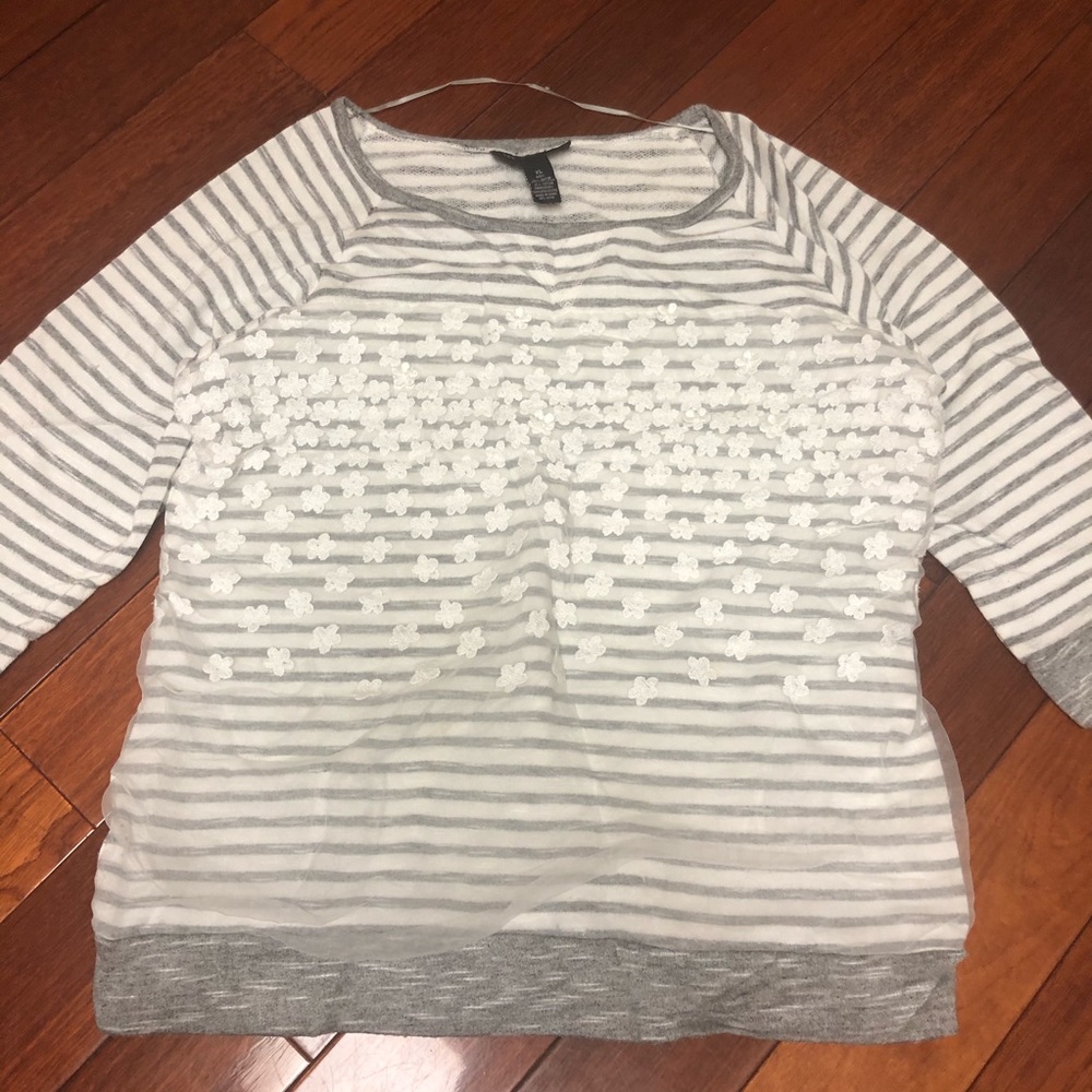 INC Striped Floral Comfortable Top